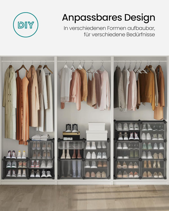 Schuhregal mit 6 Fächern tintenschwarz von Songmics