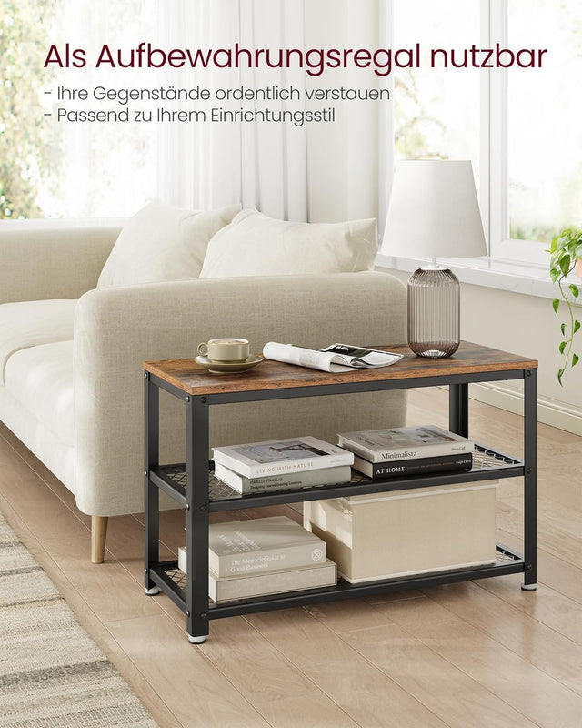 Schuhbank Metallgestell Industrie-Design vintagebraun von Songmics