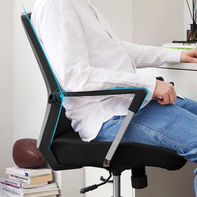 Bürostuhl höhenverstellbar mit Netzrückenlehne schwarz