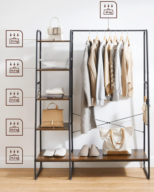 Garderobenständer mit Schuhablage vintagebraun-schwarz