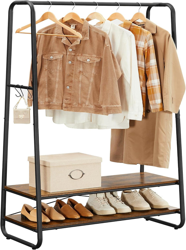 Kleiderständer Garderobe Stahlgestell 6 Haken Vintagebraun von Songmics