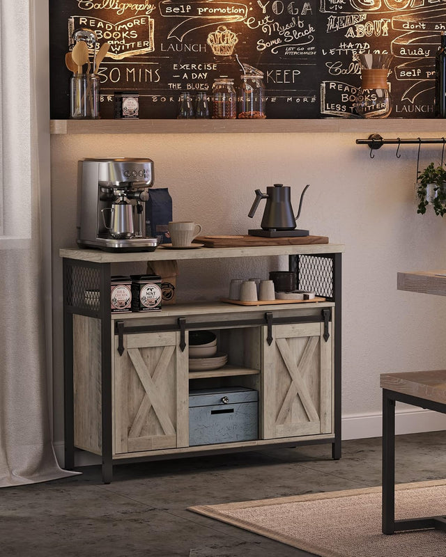 Sideboard Landhausstil Verstellbare Ablagen Wohnzimmer Greige