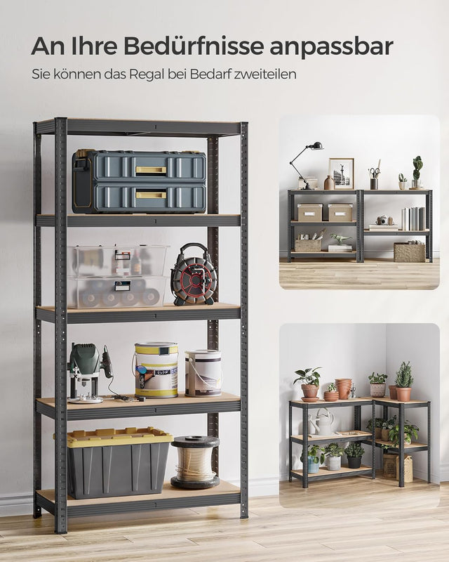 Schwerlastregal mit Stahlgestell Grau von Songmics