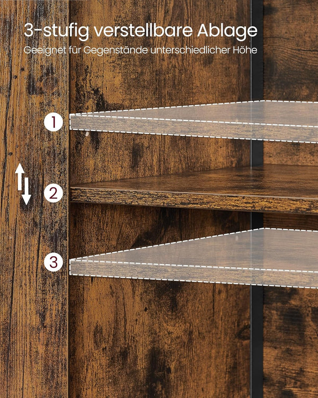 Küchenschrank mit Türen und Fächern vintagebraun-schwarz