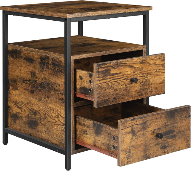 Nachttisch mit Schubladen rustikales Braun