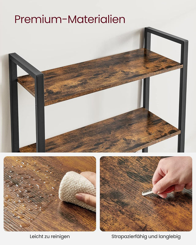 Regal mit 5 Ebenen Vintagebraun, 30x66x153 cm