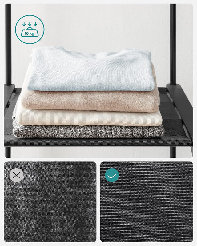 Kleiderschrank offen mit Hängefächern tintenschwarz