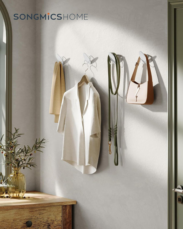 Garderobenhaken Kleiderhaken 4er Set Weiss