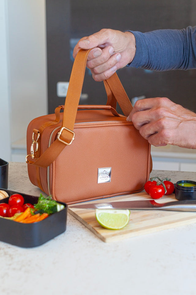 Insulated Lunch Bag Elegant Brown Premium