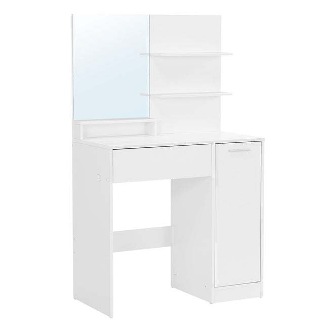 Schminktisch mit Spiegel und Ablagen Weiss