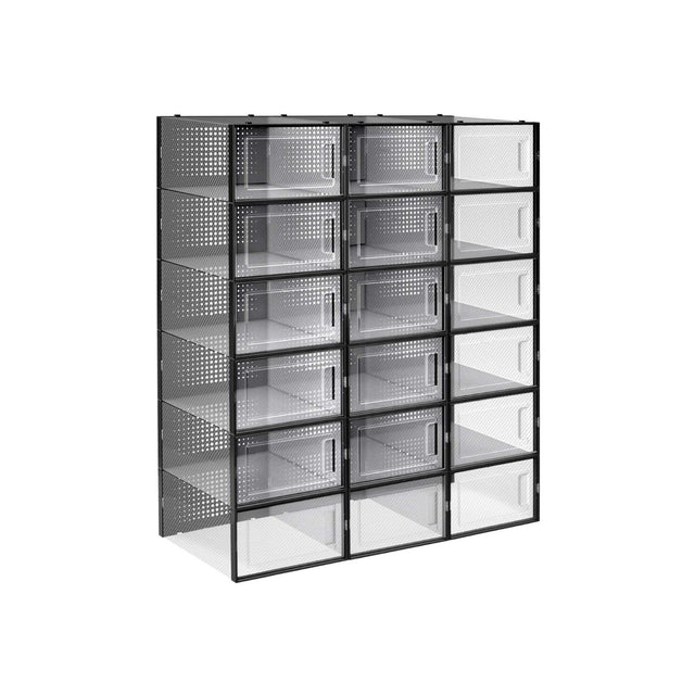 Schuhboxen Schuh-Organizer Kunststoff 18er Set
