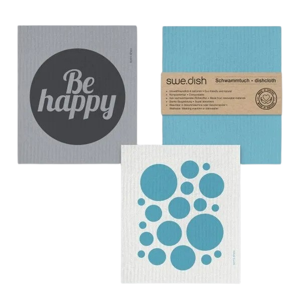 swe.dish Schwammtücher Dots türkis