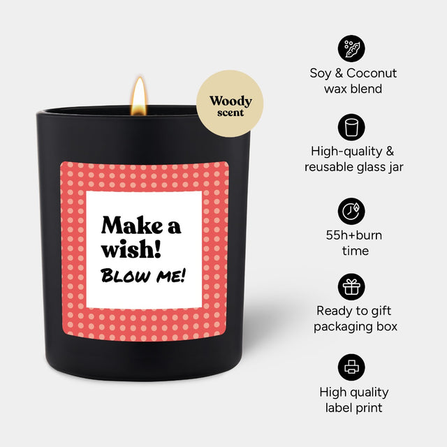 Duftkerze Schwarz Woody Make a wish