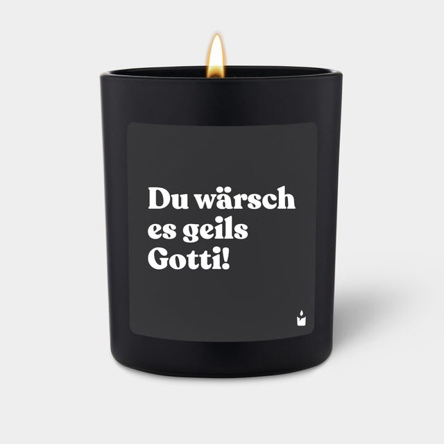 Duftkerze Schwarz Woody Du wärsch es geils Gotti!