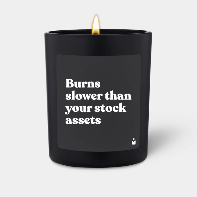 Duftkerze Schwarz Woody Burns slower than your stock assets