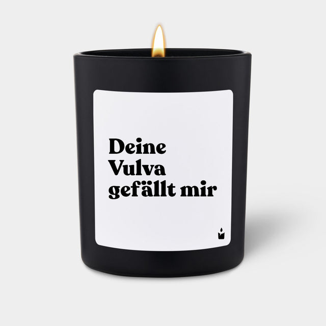 Duftkerze Schwarz Woody Deine Vulva gefällt mir