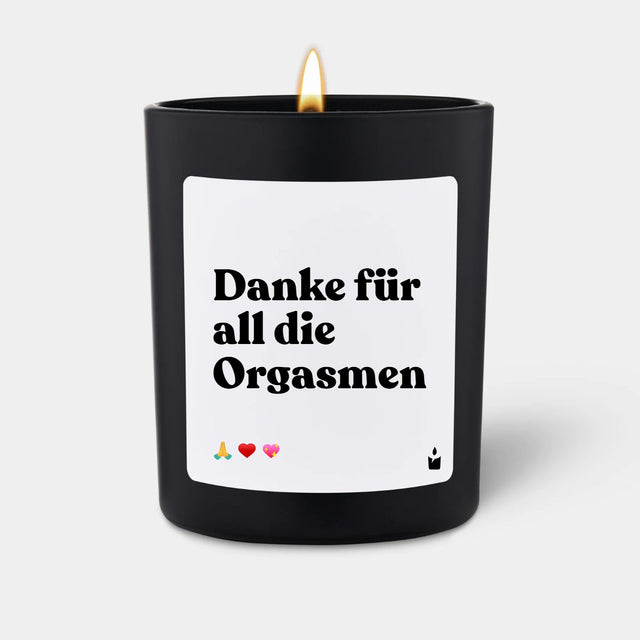 Duftkerze Schwarz Woody Danke für all die Orgasmen