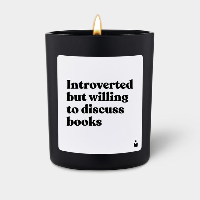 Duftkerze Schwarz Flowery Introverted but willing to discuss books von ChattyCandles