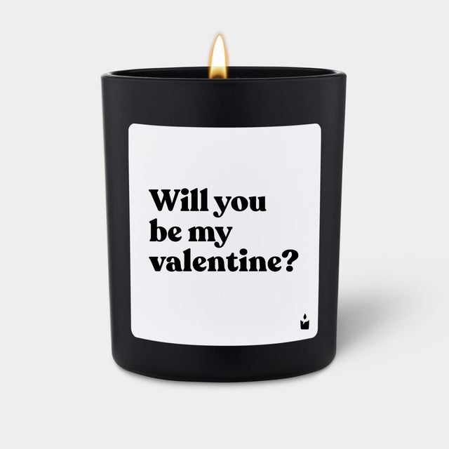 Duftkerze Schwarz Flowery Will you be my valentine?