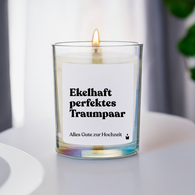 Duftkerze Rainbow Woody Ekelhaft perfektes Traumpaar - Alles Gute zur Hochzeit