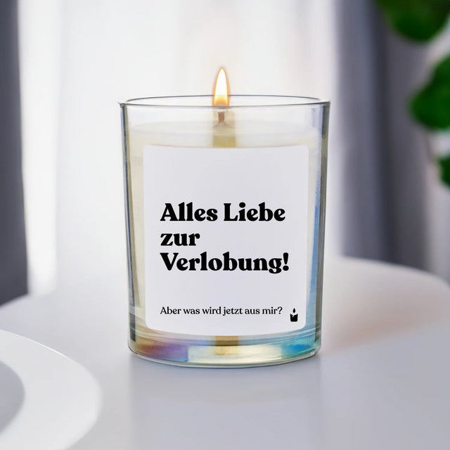 Duftkerze Rainbow Woody Alles Liebe zur Verlobung! Aber was wird jetzt aus mir? von ChattyCandles