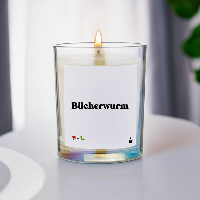 Duftkerze Rainbow Flowery Bücherwurm von ChattyCandles