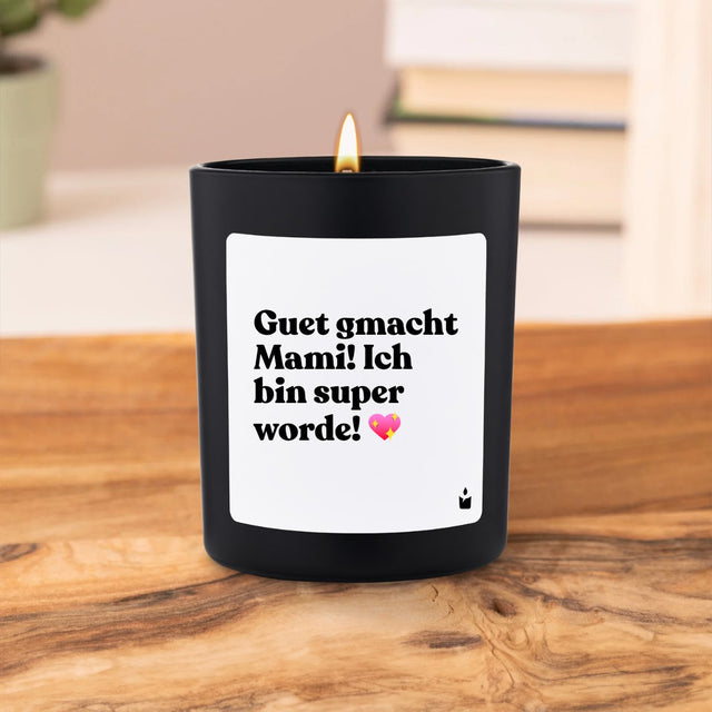 Duftkerze Schwarz Flowery Guet gmacht Mami! Ich bin super worde! von ChattyCandles