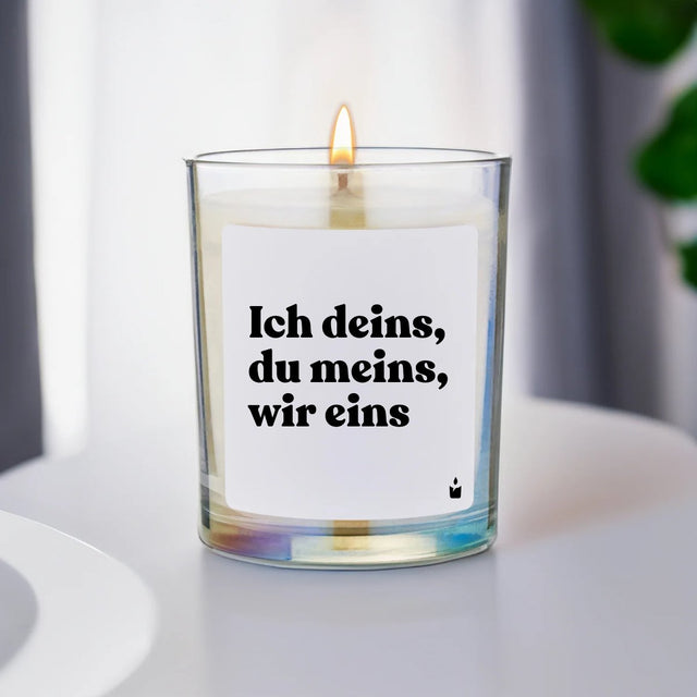 Duftkerze Rainbow Woody Ich deins, du meins, wir eins von ChattyCandles