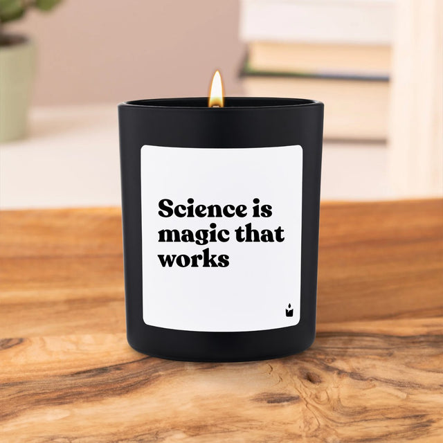 Duftkerze Schwarz Flowery Science is magic that works von ChattyCandles