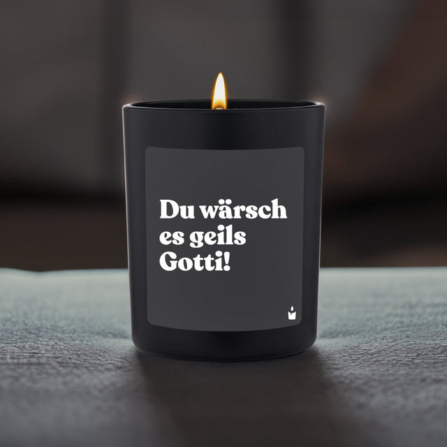 Duftkerze Schwarz Woody Du wärsch es geils Gotti!