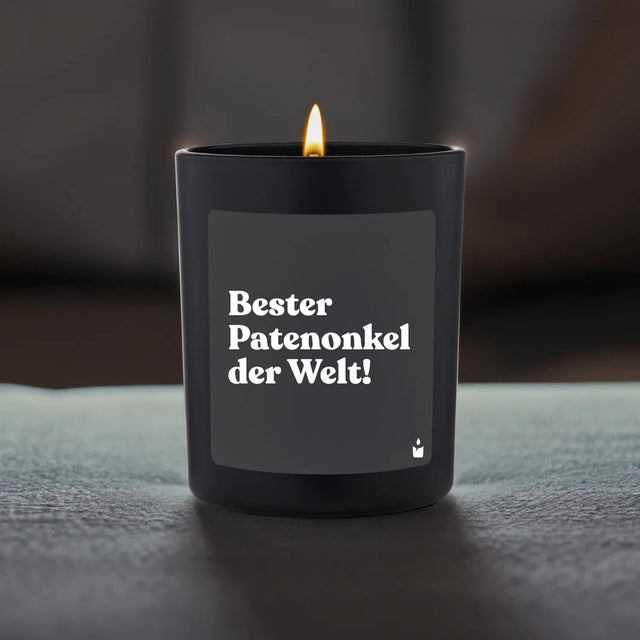 Duftkerze Schwarz Flowery Bester Patenonkel der Welt! von ChattyCandles
