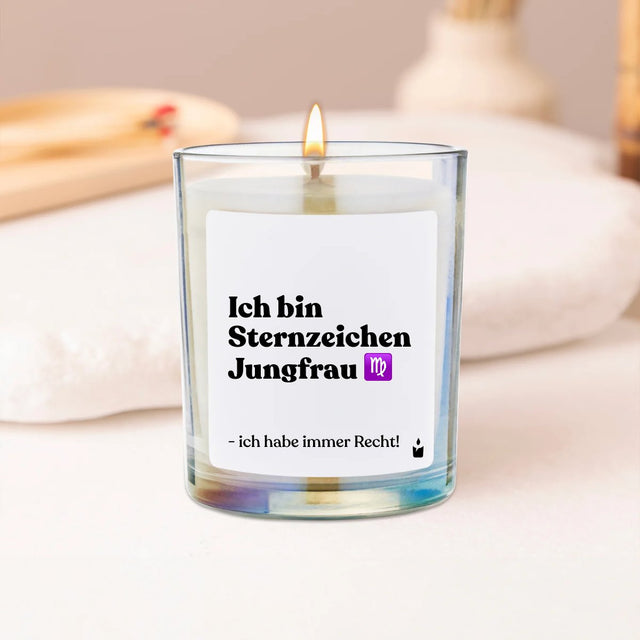 Duftkerze Rainbow Woody Ich bin Sternzeichen Jungfrau - ich habe immer Recht! von ChattyCandles