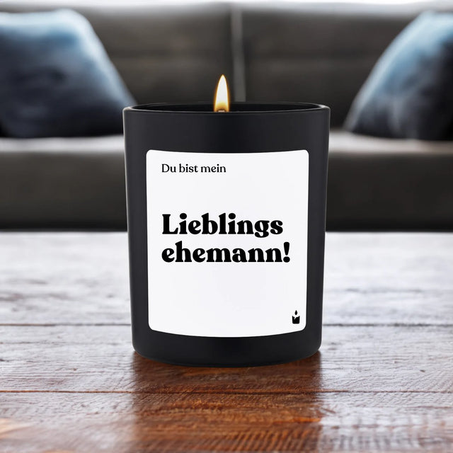 Duftkerze Schwarz Woody Du bist meine Lieblingsehemann! von ChattyCandles