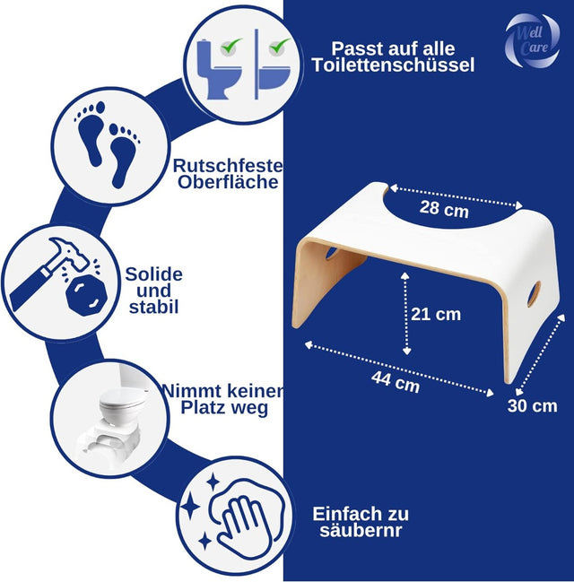 Toilettenhocker Lackiertes Holz Weiss