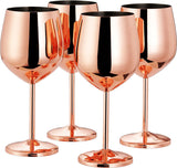 Edelstahl Weingläser Roségold 4er-Set