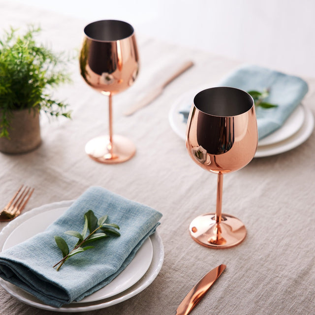 Edelstahl Weingläser Roségold 4er-Set