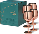 Edelstahl Weingläser Roségold 4er-Set