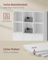 Bücherregal Offenes Regal 3 Fächer Weiss von Songmics