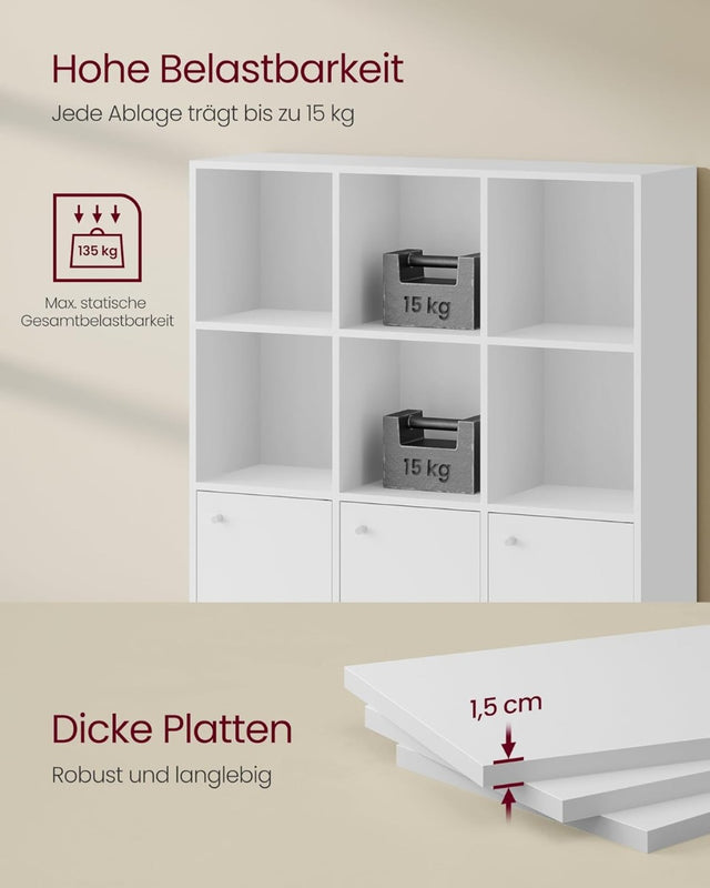 Bücherregal Offenes Regal 3 Fächer Weiss von Songmics