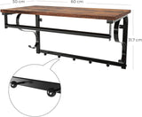 Wandgarderobe mit Regal, 5 Haken, rustikales Braun von guteszeug.ch