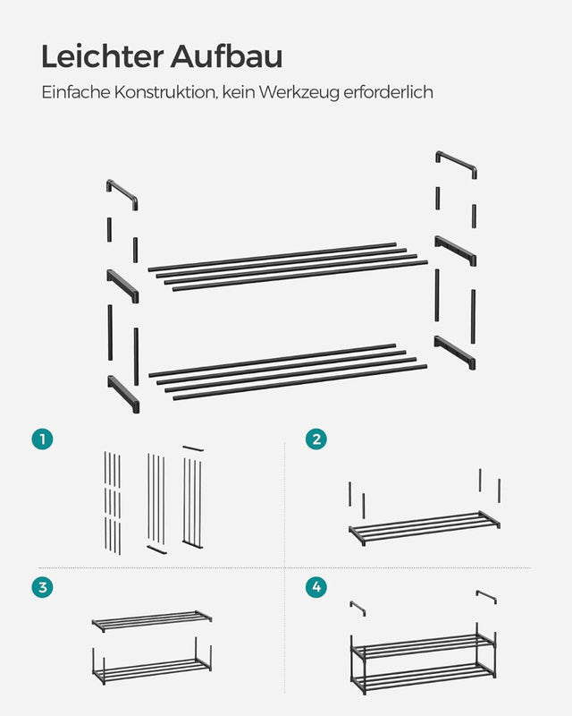 Schuhregal 2 Ebenen Schuh-Organizer Stapelbar