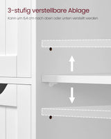 Badezimmerschrank mit 4 Schubladen und Tür Weiss