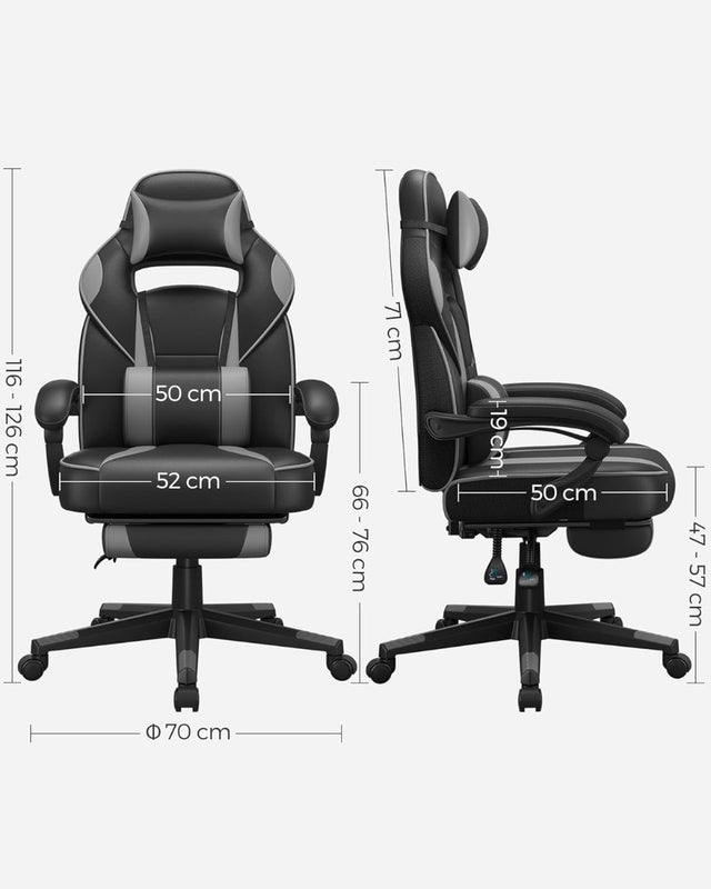 Bürostuhl Ergonomisch Höhenverstellbar Neigbar Tintenschwarz von Songmics
