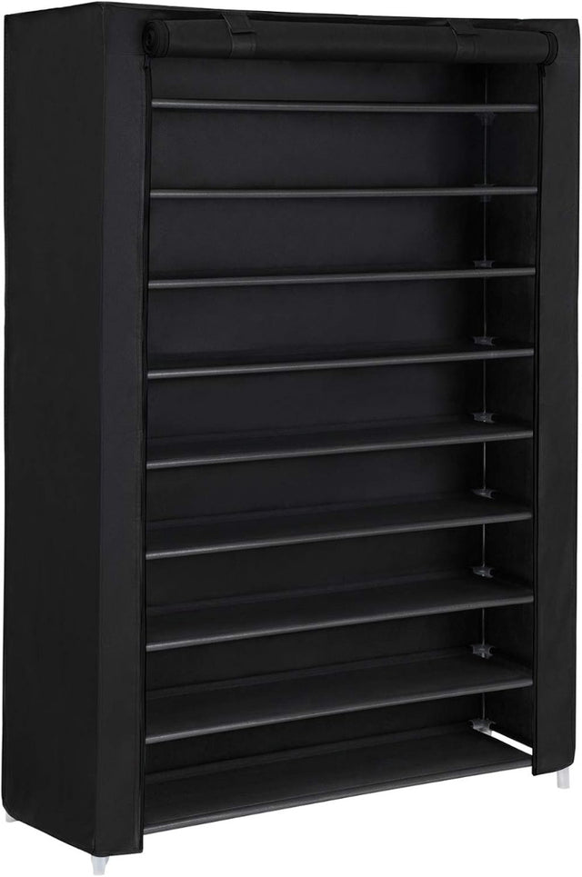 Schuhregal mit 9 Ebenen Schwarz, 100 x 28 x 162 cm von guteszeug.ch