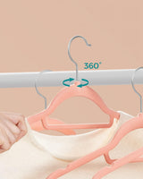 Kleiderbügel Samt 50er Set Hellrosa