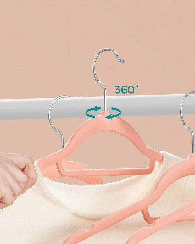 Kleiderbügel Samt 50er Set Hellrosa