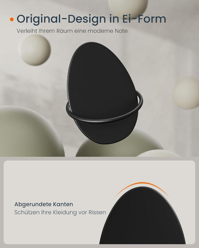 Garderobenhaken Kleiderhaken 4er Set Schwarz