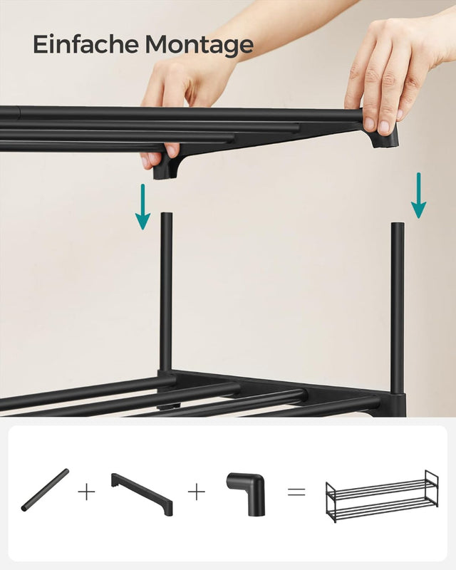 Schuhregal 3 Ebenen Schuh-Organizer Stapelbar