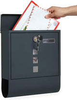 Wandbriefkasten Schloss Sichtfenster Zeitungsfach Anthrazitgrau