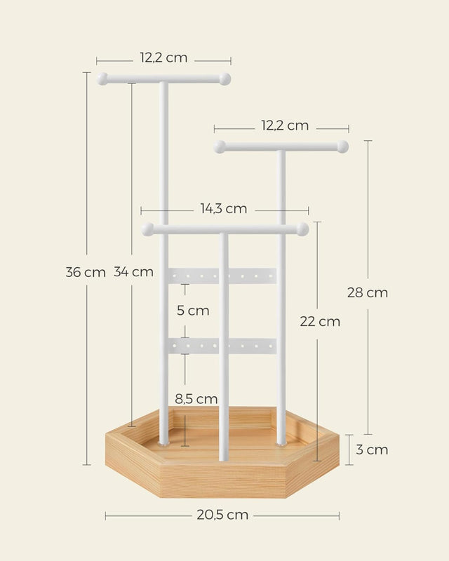 Schmuckständer Schmuckhalte, 4 getrennte Bereiche Metall